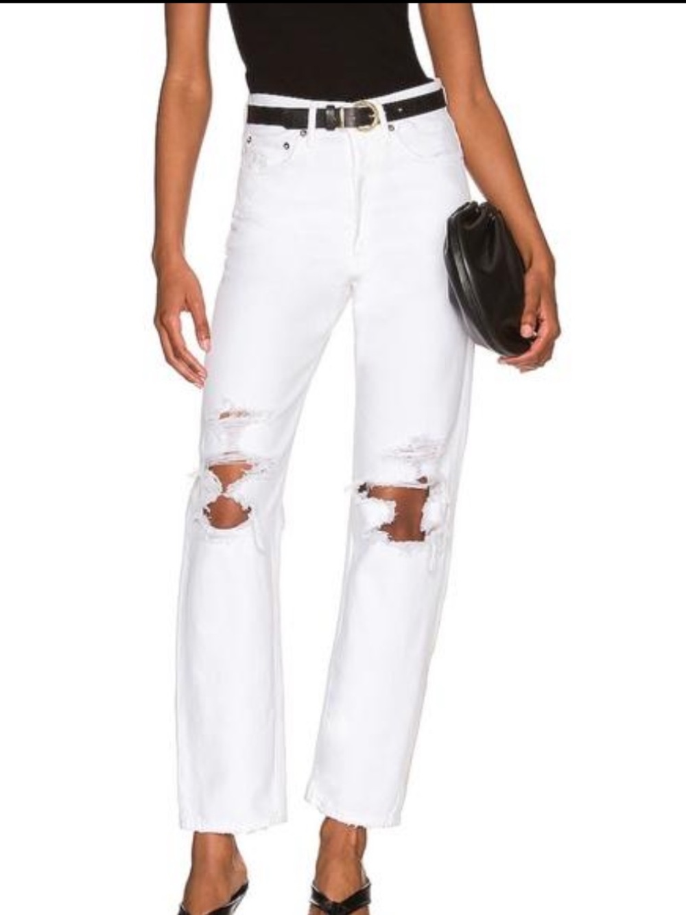 AGOLDE 90’s Vanish Distressed White Jeans 25